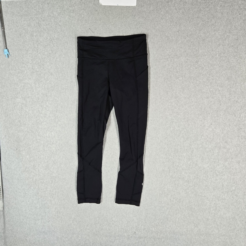 Lululemon Women Activewear Pants 2 Black Running Legging Zipper 19.5"